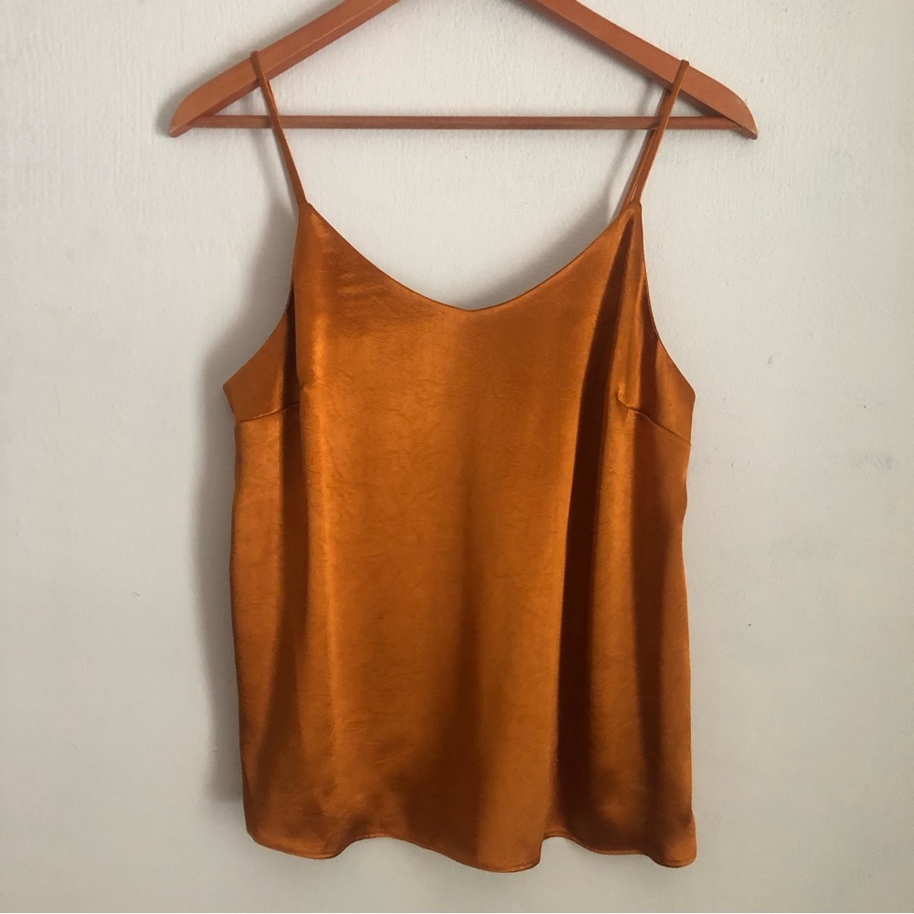 Nine West Satin Camisole Top - Copper-Color/Rust-Orange